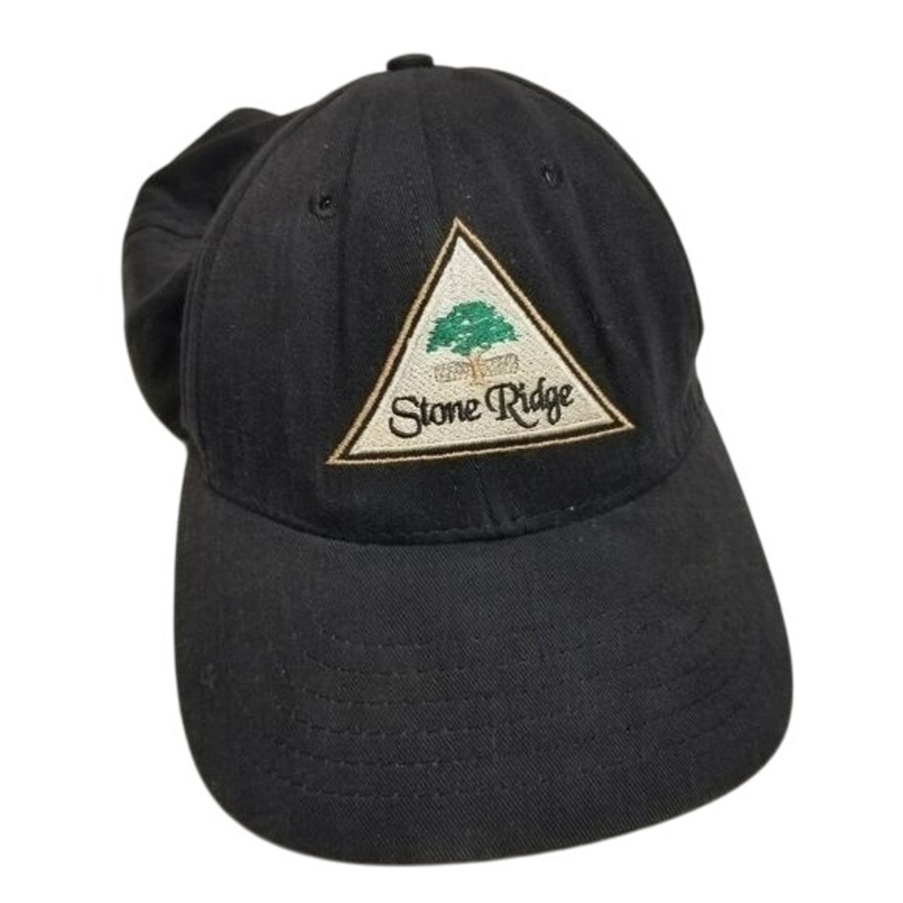 Stone Ridge Black Golf Hat Cap Adjustable Logo Outdoors